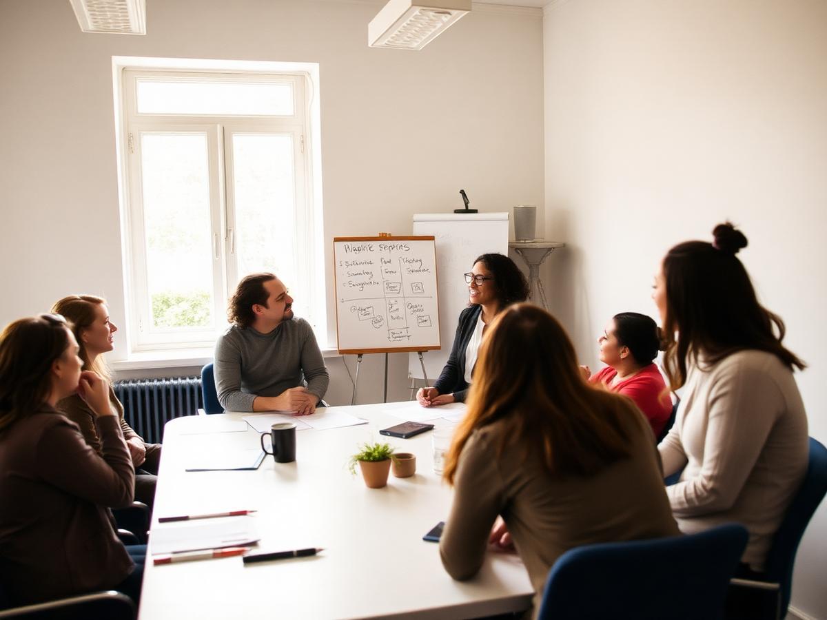 Business owners in a workshop session mapping out next steps