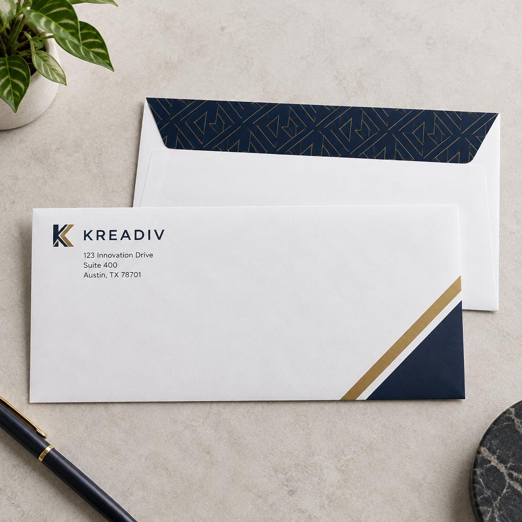 Envelopes example with the Kreadiv logo