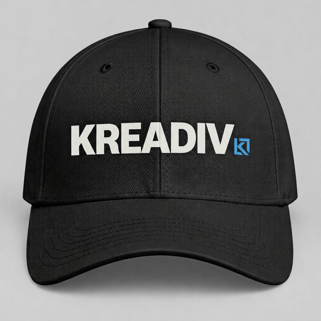 Embroidered Hats with the Kreadiv logo, Direct to garment (DTG)