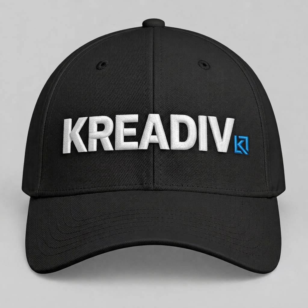 Embroidered Hats with the Kreadiv logo, Embroidery