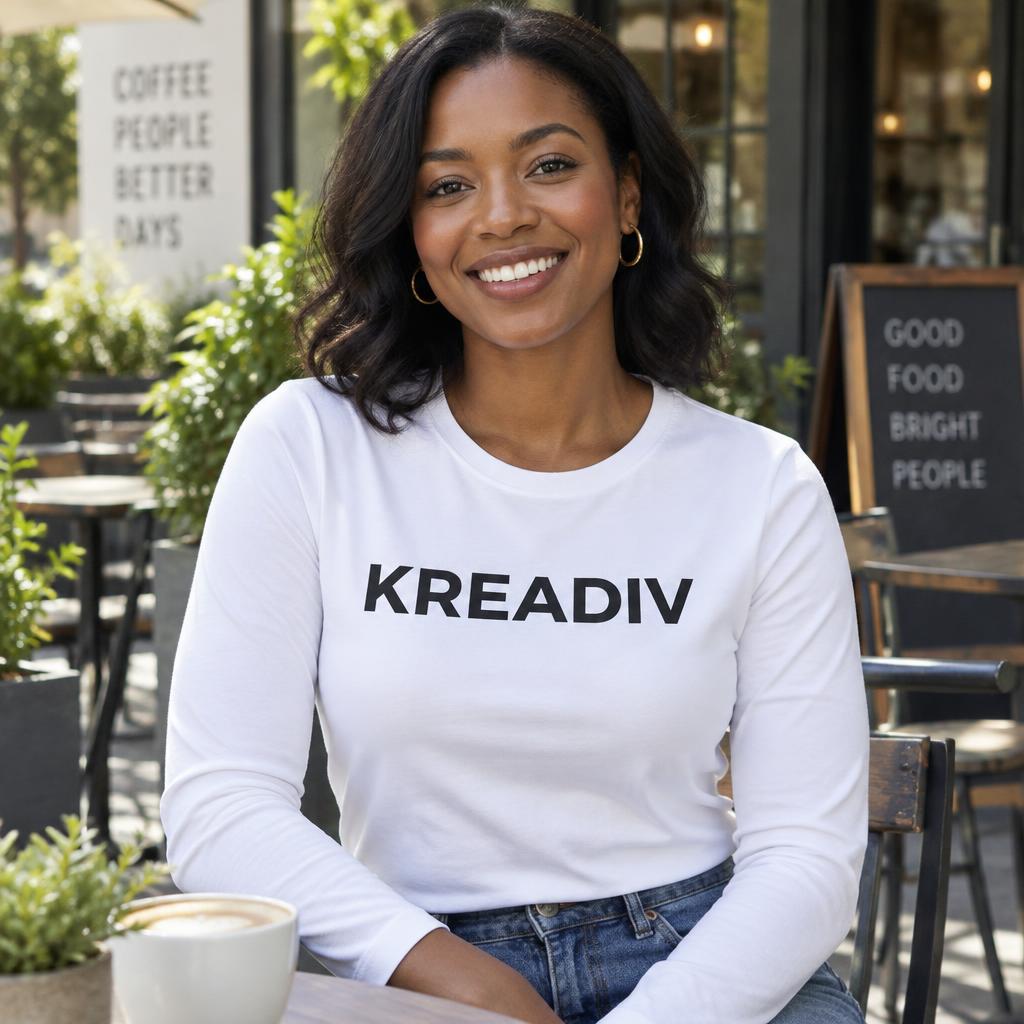 Long-Sleeve T-Shirt example with the Kreadiv logo