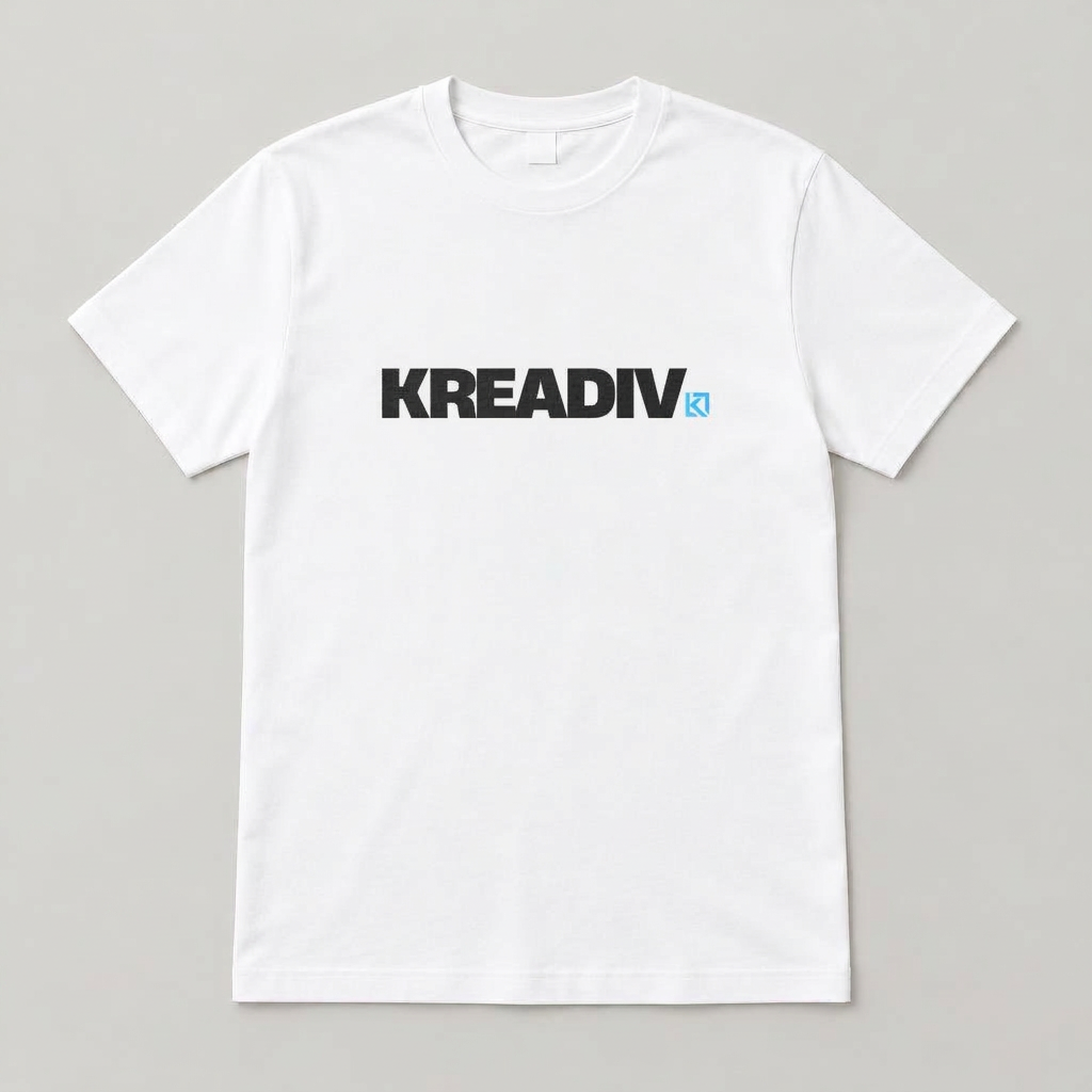 Budget T-Shirt (Gildan) with the Kreadiv logo, Direct to garment (DTG)