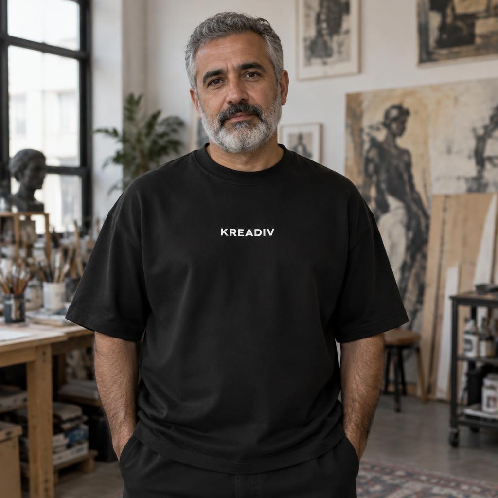 Ultra-Premium T-Shirt (Allmade) example with the Kreadiv logo