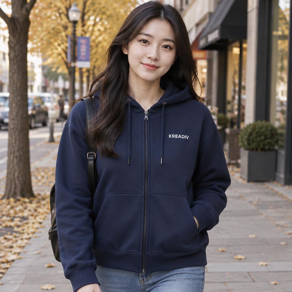 Zip-Up Hoodies example with the Kreadiv logo